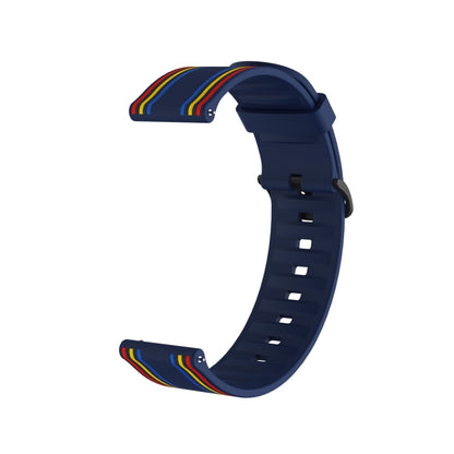 22mm Stripe Silicone Watch Band(Dark Blue) - Watch Bands by buy2fix | Online Shopping UK | buy2fix