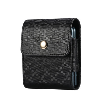 For Samsung Galaxy Z Flip3 5G Checkered Texture Waist Hanging Phone Case(Black) by buy2fix