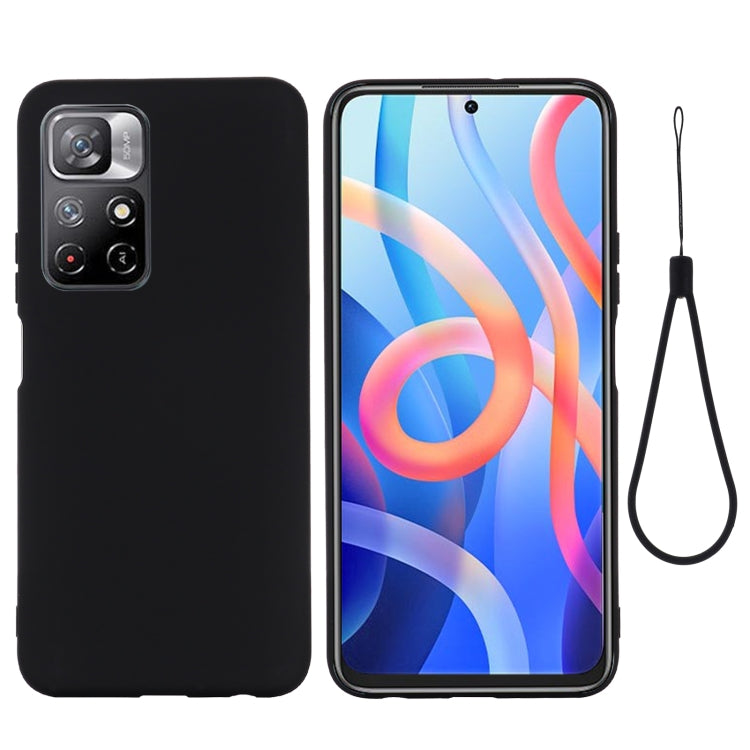 For Xiaomi Redmi Note 11 5G China / Note 11T 5G / Poco M4 Pro 5G Liquid Silicone Phone Case(Black) - Xiaomi Cases by buy2fix | Online Shopping UK | buy2fix