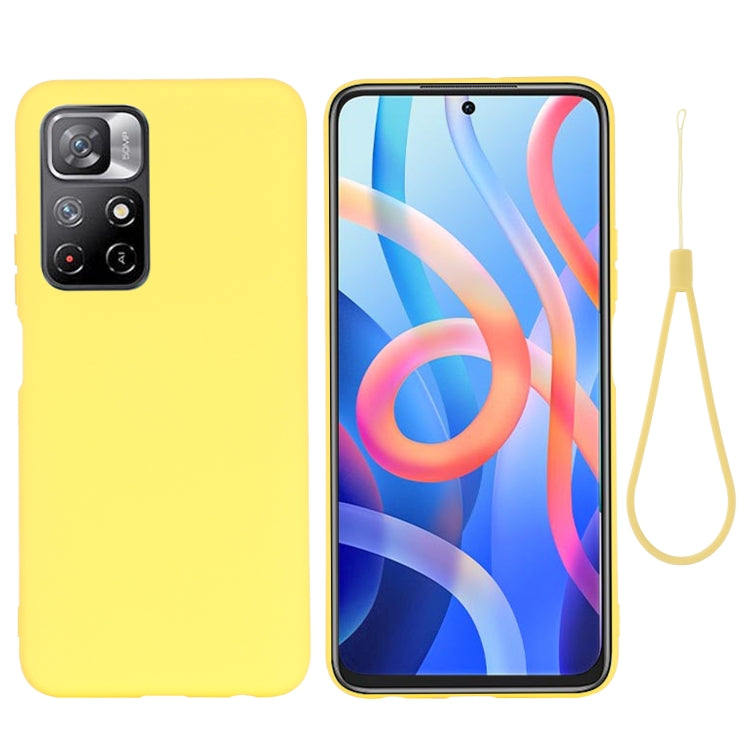 For Xiaomi Redmi Note 11 5G China / Note 11T 5G / Poco M4 Pro 5G Liquid Silicone Phone Case(Yellow) - Xiaomi Cases by buy2fix | Online Shopping UK | buy2fix