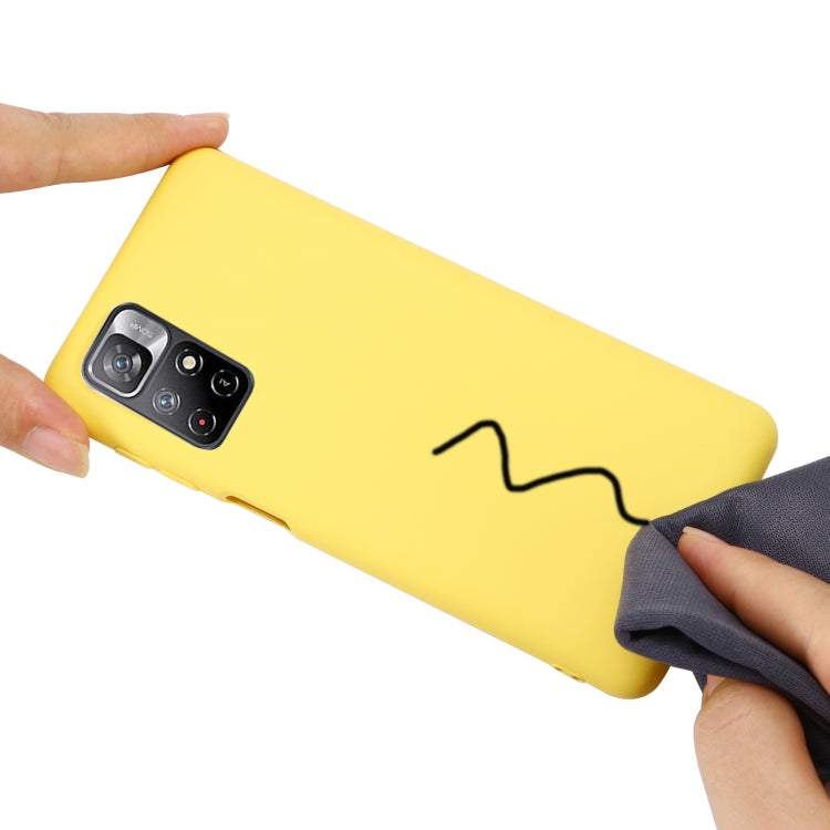 For Xiaomi Redmi Note 11 5G China / Note 11T 5G / Poco M4 Pro 5G Liquid Silicone Phone Case(Yellow) - Xiaomi Cases by buy2fix | Online Shopping UK | buy2fix