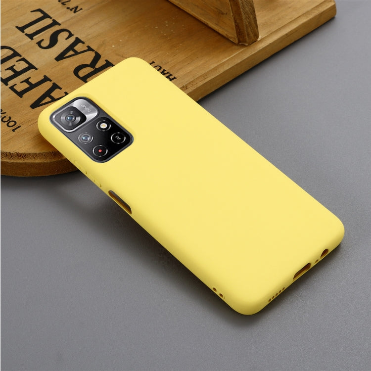 For Xiaomi Redmi Note 11 5G China / Note 11T 5G / Poco M4 Pro 5G Liquid Silicone Phone Case(Yellow) - Xiaomi Cases by buy2fix | Online Shopping UK | buy2fix