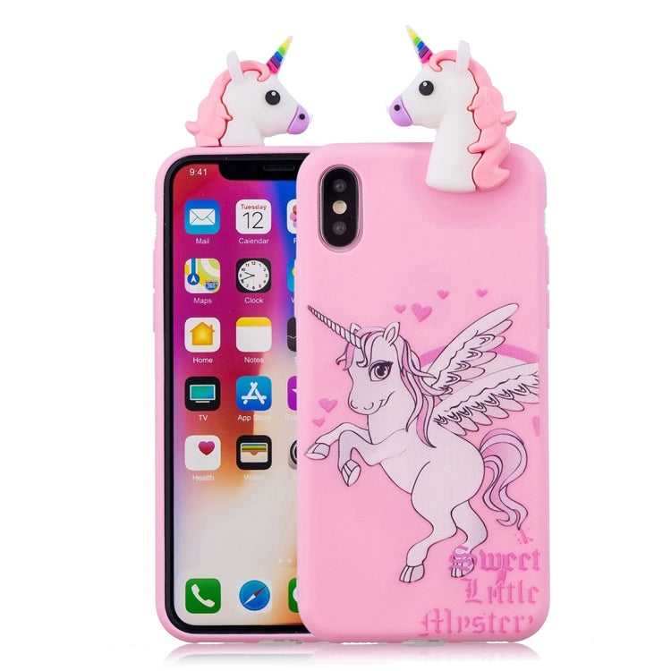 For iPhone X / XS Shockproof Cartoon TPU Protective Case(Unicorn) - More iPhone Cases by buy2fix | Online Shopping UK | buy2fix