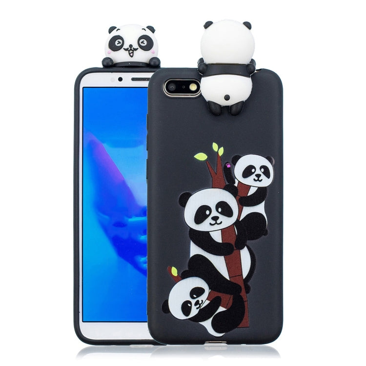 For Huawei Y5 (2018) Shockproof Cartoon TPU Protective Case(Three Pandas) - Huawei Cases by buy2fix | Online Shopping UK | buy2fix