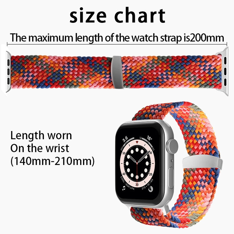 Nylon Braid Watch Band For Apple Watch Ultra 49mm&Watch Ultra 2 49mm / Series 9&8&7 45mm / SE 3&SE 2&6&SE&5&4 44mm / 3&2&1 42mm(Black) by buy2fix