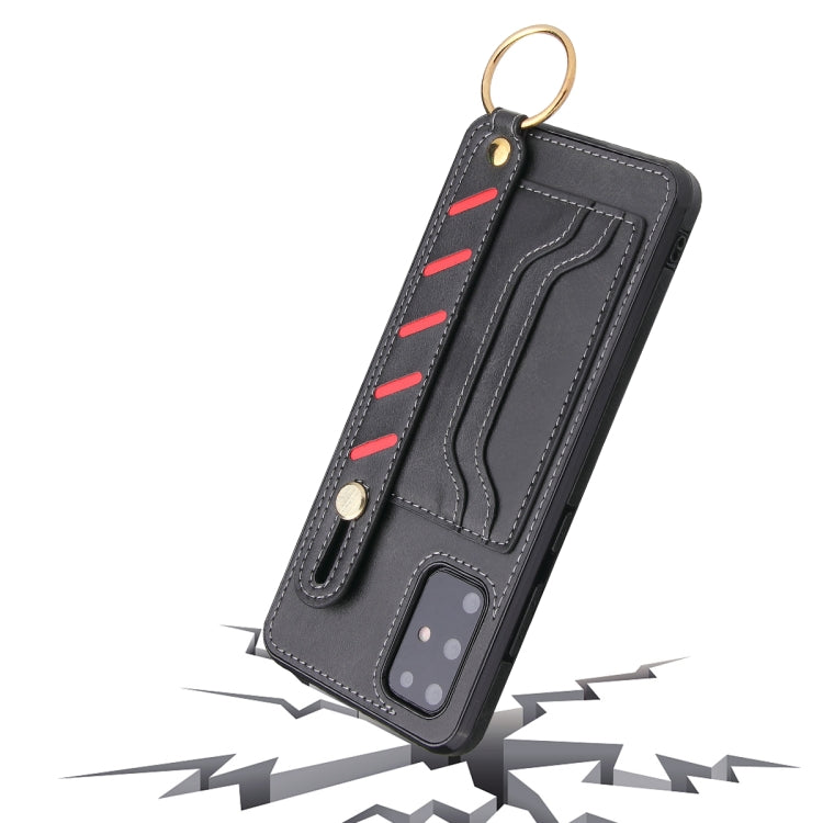 For Samsung Galaxy S20 Ultra Wristband Wallet Leather Phone Case(Black) by buy2fix
