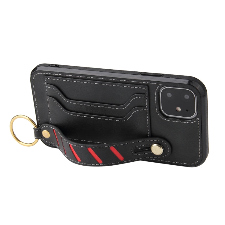 For iPhone 11 Wristband Wallet Leather Phone Case (Black) - iPhone 11 Cases by buy2fix | Online Shopping UK | buy2fix