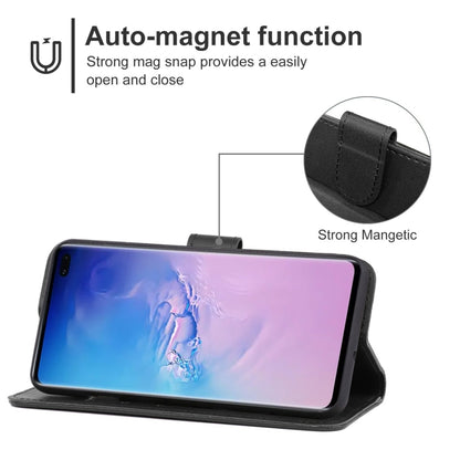 For Samsung Galaxy S10 Plus Leather Phone Case(Black) by buy2fix