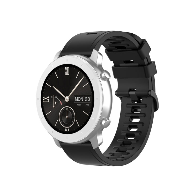 For Amazfit GTR Silicone Smart Watch Watch Band, Size:22mm(Black) by buy2fix