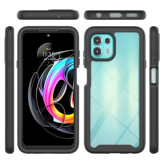 For Motorola Edge 20 Lite Starry Sky PC + TPU Phone Case with PET Film(Sky Blue) by buy2fix