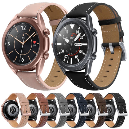 For Samsung Galaxy Watch4 40mm/44mm Leather Strap Watch Band(Pink) by buy2fix