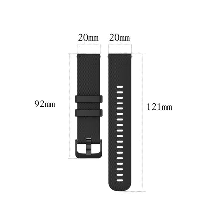 For Garmin Silicone Smart Watch Watch Band, Size:20mm Universal(Black) - Watch Bands by buy2fix | Online Shopping UK | buy2fix