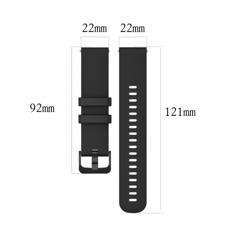 For Garmin Silicone Smart Watch Watch Band, Size:22mm Universal(Black) - Watch Bands by buy2fix | Online Shopping UK | buy2fix