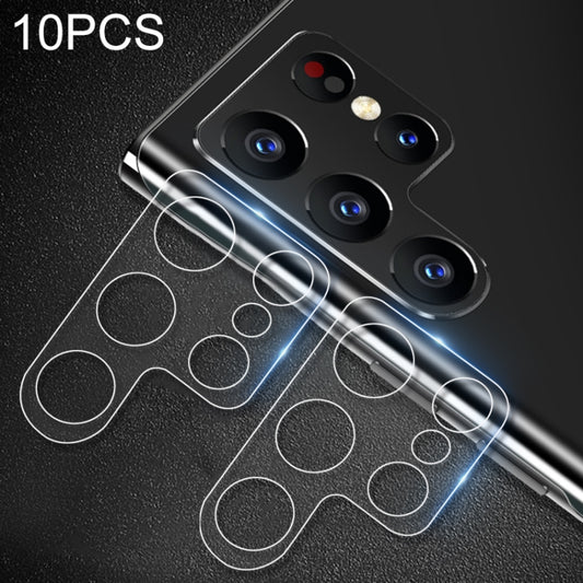 For Samsung Galaxy S22 Ultra 5G 10pcs 0.26mm 9H 2.5D Rear Camera Lens Tempered Glass Film by buy2fix