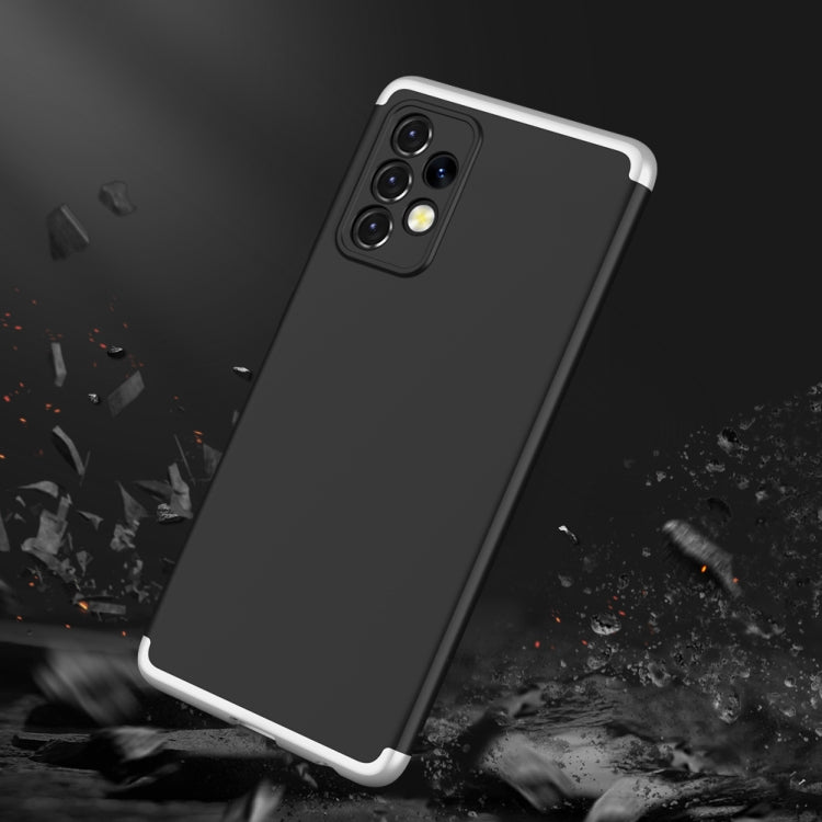 For Samsung Galaxy A52 5G / 4G GKK Three Stage Splicing Full Coverage PC Phone Case(Black Silver) - Galaxy Phone Cases by GKK | Online Shopping UK | buy2fix