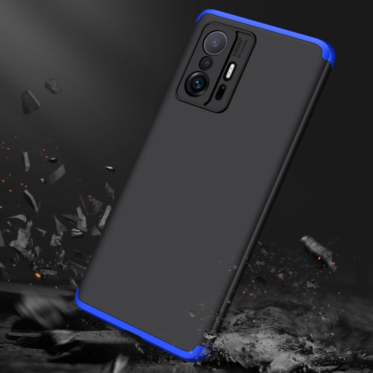 For Xiaomi Mi 11T GKK Three Stage Splicing Full Coverage PC Phone Case(Black Blue) - Xiaomi Cases by GKK | Online Shopping UK | buy2fix