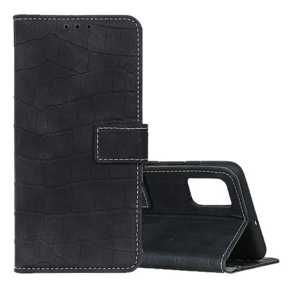 For Galaxy S20 Magnetic Crocodile Texture Horizontal Flip Leather Case with Holder & Card Slots & Wallet(Black) by buy2fix
