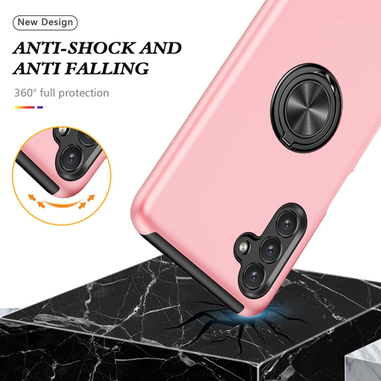 For Samsung Galaxy A13 5G PC + TPU Magnetic Phone Case with Invisible Ring Holder(Rose Gold) by buy2fix