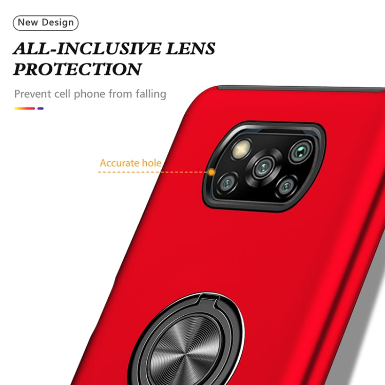 For Xiaomi Poco X3 NFC / X3 PC + TPU Magnetic Phone Case with Invisible Ring Holder(Red) - Xiaomi Cases by buy2fix | Online Shopping UK | buy2fix