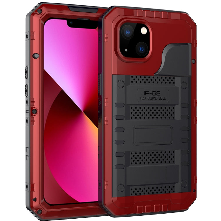 For iPhone 13 Shockproof Waterproof Dustproof Metal + Silicone Phone Case with Screen Protector(Red) - iPhone 13 Cases by buy2fix | Online Shopping UK | buy2fix