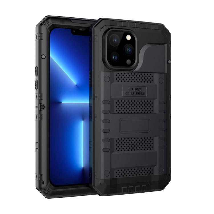 For iPhone 13 Pro Shockproof Waterproof Dustproof Metal + Silicone Phone Case with Screen Protector (Black) - iPhone 13 Pro Cases by buy2fix | Online Shopping UK | buy2fix