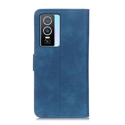 For vivo Y76 5G / Y76s 5G KHAZNEH Retro Texture Horizontal Flip Leather Phone Case(Blue) - vivo Cases by buy2fix | Online Shopping UK | buy2fix