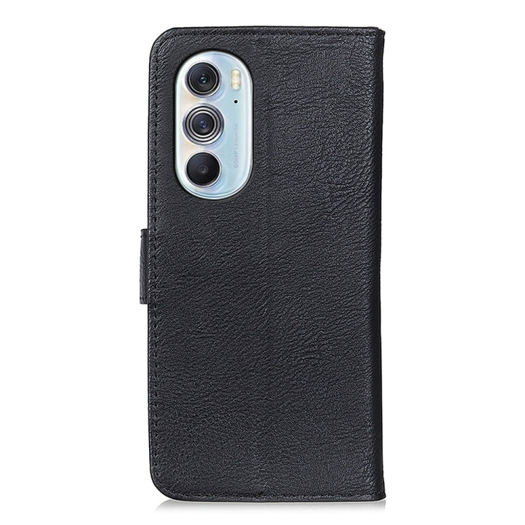 For Motorola Edge X30 KHAZNEH Cowhide Texture Horizontal Flip Leather Phone Case(Black) - Motorola Cases by buy2fix | Online Shopping UK | buy2fix