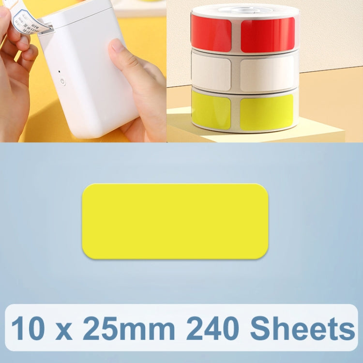 10 x 25mm 240 Sheets Thermal Printing Label Paper Stickers For NiiMbot D101 / D11(Yellow) - Consumer Electronics by buy2fix | Online Shopping UK | buy2fix