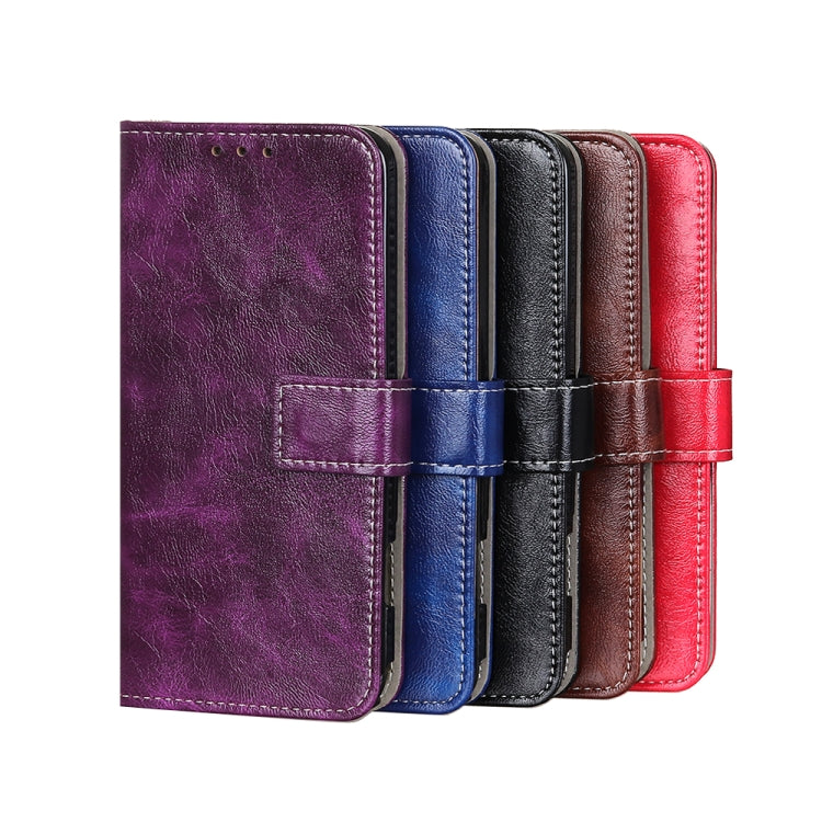 For OPPO Reno7 5G Retro Crazy Horse Texture Horizontal Flip Leather Phone Case(Purple) - OPPO Cases by buy2fix | Online Shopping UK | buy2fix