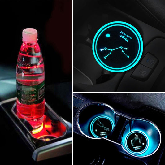 2 PCS Car Constellation Series AcrylicColorful USB Charger Water Cup Groove LED Atmosphere Light(Virgo) - In Car by buy2fix | Online Shopping UK | buy2fix