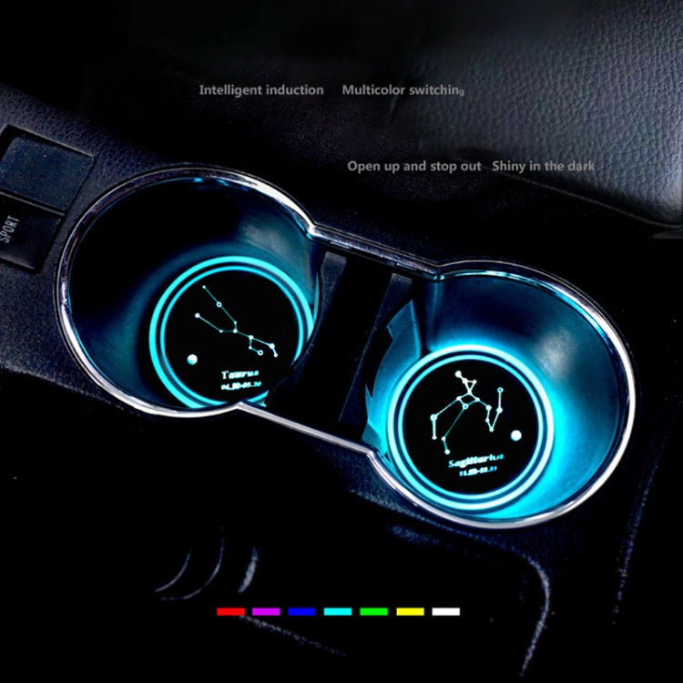 2 PCS Car Constellation Series AcrylicColorful USB Charger Water Cup Groove LED Atmosphere Light(Capricorn) - In Car by buy2fix | Online Shopping UK | buy2fix