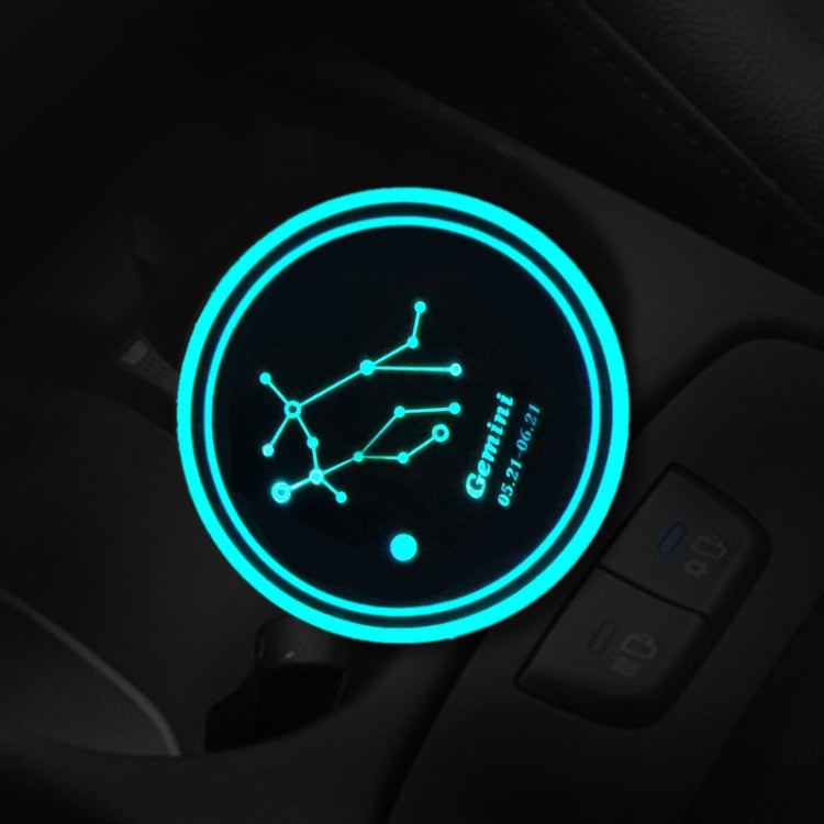 2 PCS Car Constellation Series AcrylicColorful USB Charger Water Cup Groove LED Atmosphere Light(Gemini) by buy2fix