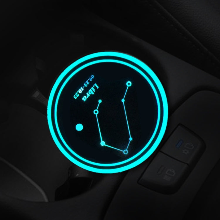2 PCS Car Constellation Series AcrylicColorful USB Charger Water Cup Groove LED Atmosphere Light(Libra) by buy2fix