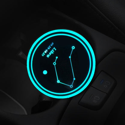 2 PCS Car Constellation Series AcrylicColorful USB Charger Water Cup Groove LED Atmosphere Light(Libra) by buy2fix
