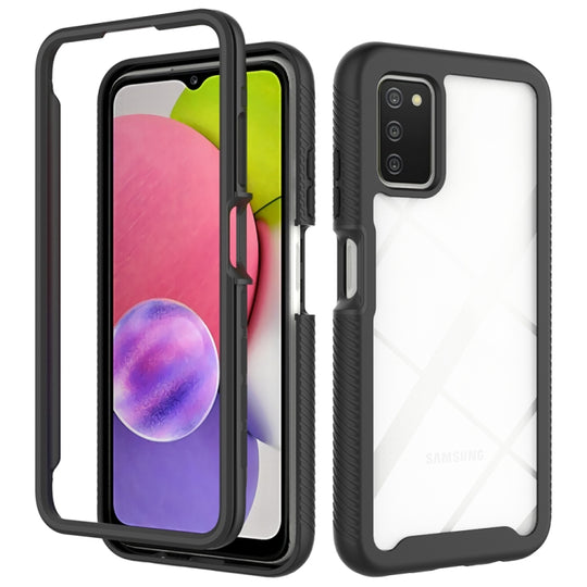 For Samsung Galaxy A03S 164mm Starry Sky Solid Color Series Shockproof PC + TPU Protective Phone Case(Black)