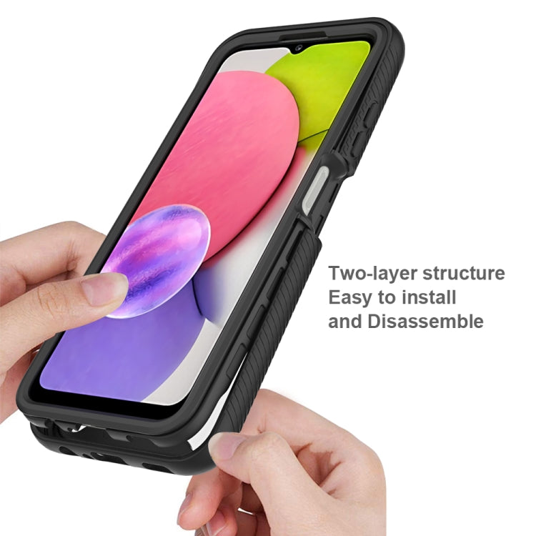 For Samsung Galaxy A03S 164mm Starry Sky Solid Color Series Shockproof PC + TPU Protective Phone Case(Black) by buy2fix