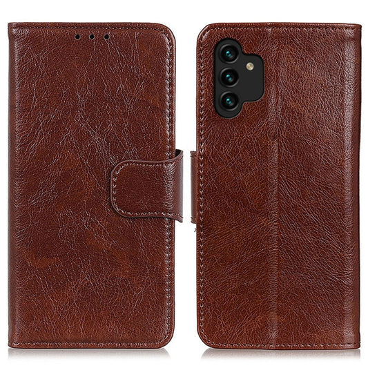 For Samsung Galaxy A13 4G Nappa Texture Horizontal Flip Leather Phone Case(Brown)) by buy2fix