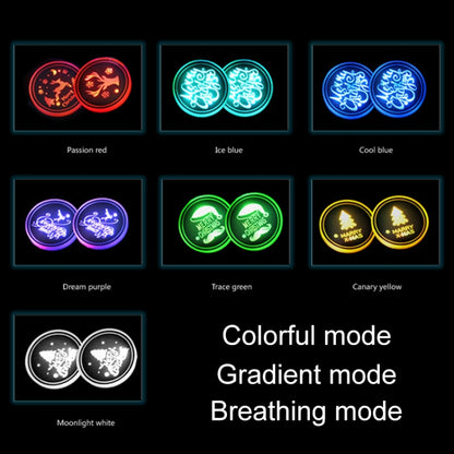 Car AcrylicColorful USB Charger Water Cup Groove LED Atmosphere Light(Christmas Deer) by buy2fix