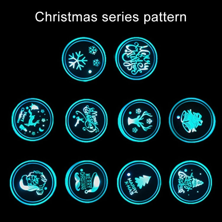 Car AcrylicColorful USB Charger Water Cup Groove LED Atmosphere Light(Christmas Deer) by buy2fix