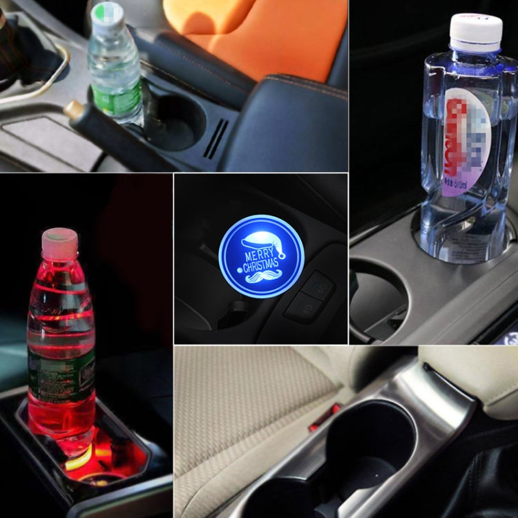 Car AcrylicColorful USB Charger Water Cup Groove LED Atmosphere Light(Christmas Hat) by buy2fix