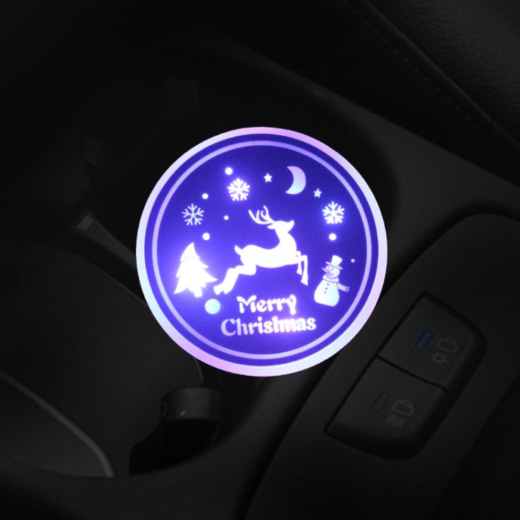 Car AcrylicColorful USB Charger Water Cup Groove LED Atmosphere Light(Christmas) by buy2fix