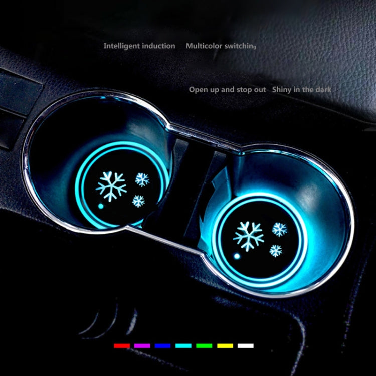 Car AcrylicColorful USB Charger Water Cup Groove LED Atmosphere Light(English Christmas) by buy2fix