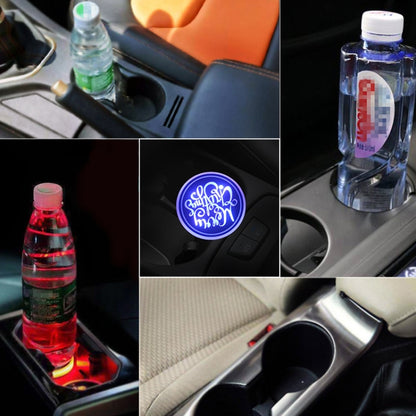 Car AcrylicColorful USB Charger Water Cup Groove LED Atmosphere Light(English Christmas) by buy2fix