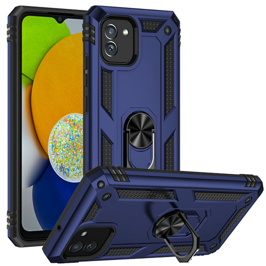 For Samsung Galaxy A03 164mm Version Shockproof TPU + PC Phone Case(Blue)