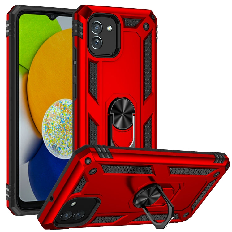 For Samsung Galaxy A03 166mm Version Shockproof TPU + PC Phone Case(Red) by buy2fix