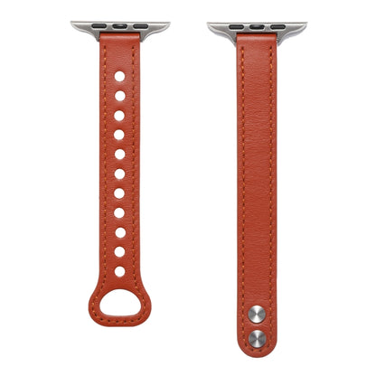 Double Rivets Leather Watch Band for Apple Watch Series 9&8&7 41mm / SE 3&SE 2&6&SE&5&4 40mm / 3&2&1 38mm(White) by buy2fix