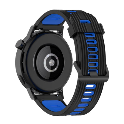 For Huawei Watch GT 3 42mm 20mm Two-color Stripe Silicone Watch Band(Black Blue) by buy2fix