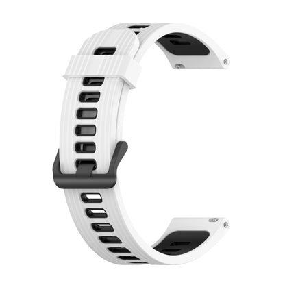 For Huawei Watch GT 3 46mm 22mm Two-color Stripe Silicone Watch Band(White Black) - Watch Bands by buy2fix | Online Shopping UK | buy2fix