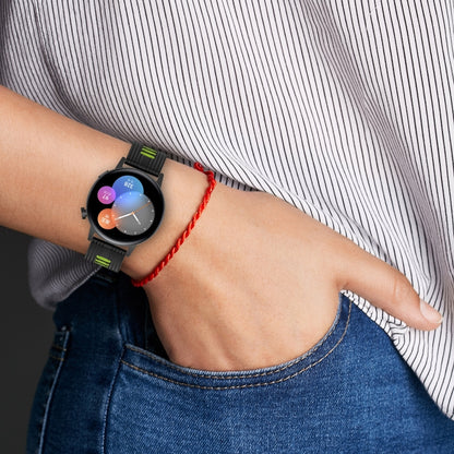 For Huawei Watch GT 3 46mm 22mm Two-color Stripe Silicone Watch Band(Black Blue) by buy2fix