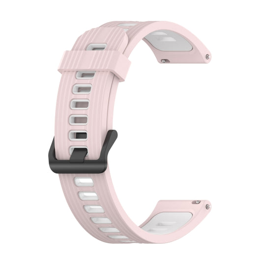 For Huawei Watch GT 3 46mm 22mm Two-color Stripe Silicone Watch Band(Sand Pink White) by buy2fix